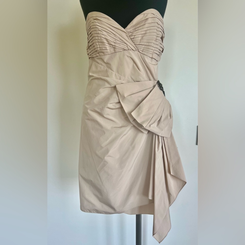 BCBG MaxAzria faux wrap bow cocktail dress